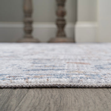 Brandy Rustic Border Low-Pile Machine-Washable Area Rug